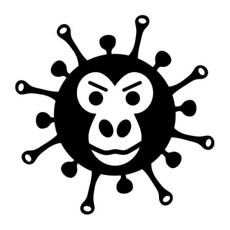 Monkeypox virus outbreak icon. Health monkey pox emergency. Viral dangerous smallpox infection. Medical awareness.のイラスト素材