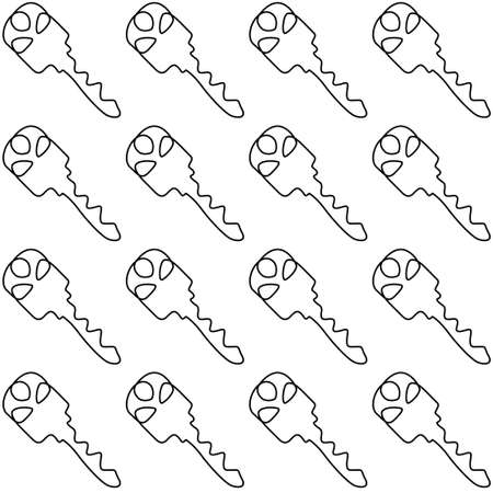 Keys seamless pattern. Minimalist continuous line key background. Vector illustration for real estate sale, securityのイラスト素材