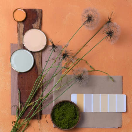 color palette mood board for interior design and decorの写真素材