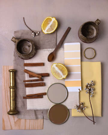 color palette mood board for interior design and decorの写真素材