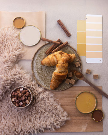 color palette mood board for interior design and decor