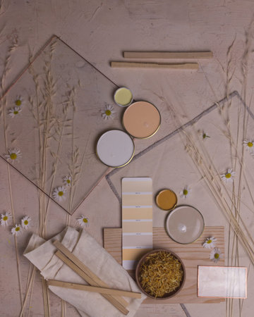 color palette mood board for interior design and decor