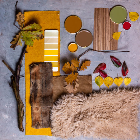 Autumn mood board for interior design