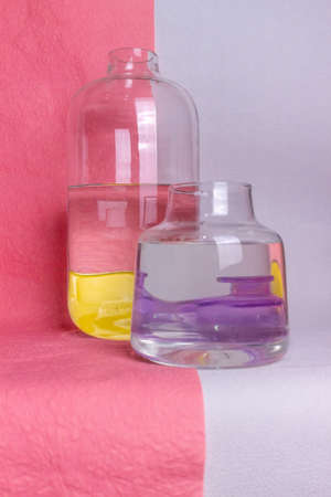 modern still life with glass and waterの写真素材