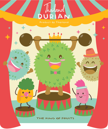 Cute Durian Vector illustration / Durian Vector Show Funのイラスト素材