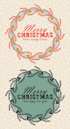 Merry Christmas Wreathのイラスト素材