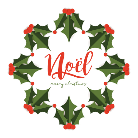 Merry Christmas Card with wreath designのイラスト素材