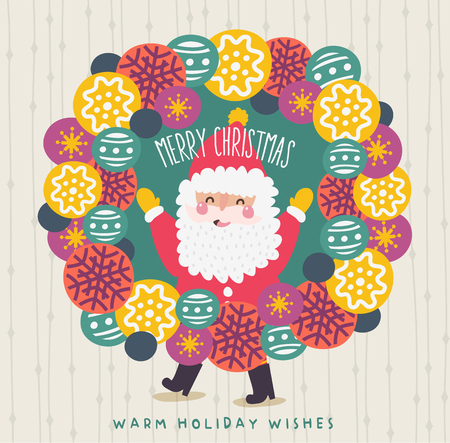 Merry Christmas Wreath Vectorのイラスト素材