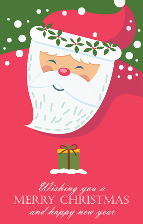 Christmas card with Santaのイラスト素材