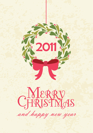 Christmas wreath cardのイラスト素材