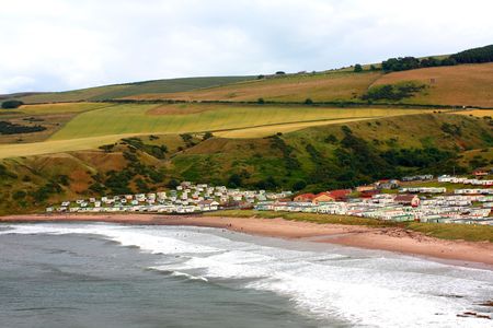 Pease Bay, Scottish seashore の写真素材