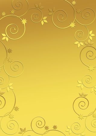 Christmas background with golden swirlsの写真素材