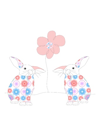 Two rabbitsの写真素材