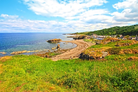 The view from Dunure Castleの写真素材