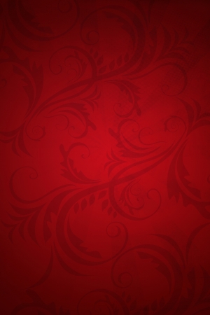 Elegant, deep red Christmas background with floral patternの写真素材