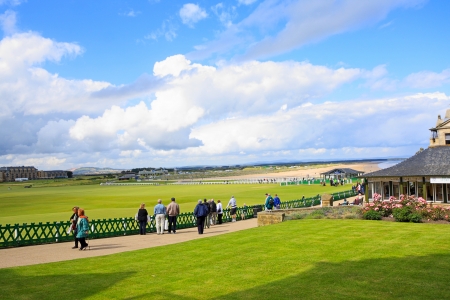 St Andrews, gold course and touristsのeditorial素材
