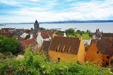 Beautiful springtime view on Culross in Scotlandの写真素材