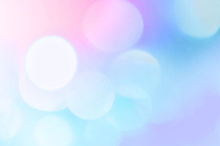 Beautiful soft bokeh lights in pastel colors, blue, pink, white