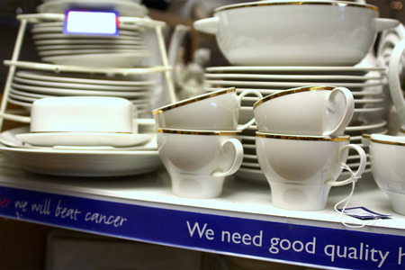 Linlinthgow, Scotland, 06.08.2015, inside Cancer Research Charity Shop UKのeditorial素材