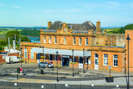 Old train station in Berwick Upon Tweed, Englandのeditorial素材
