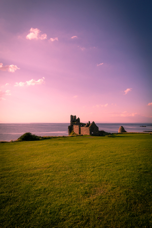 Ruins of Dunure Castle, Ayrshire, Scotland, UKの写真素材