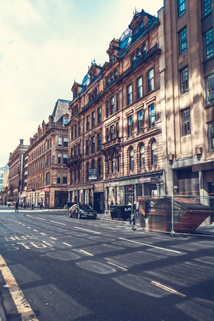 Glasgow city, streets with people and tourists walking, 01. 08.2017のeditorial素材