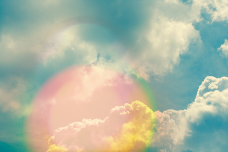 Sky with clouds and sunlights, natural backgroundの写真素材