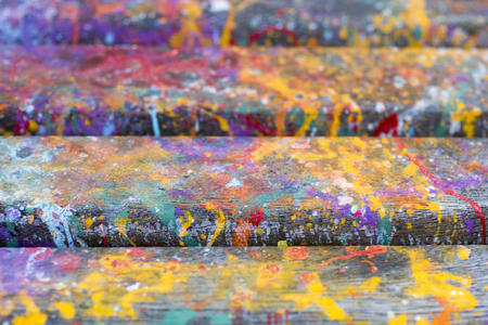 Abstract, hand painted colorful wooden backgroundの写真素材