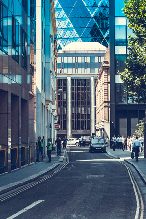 People walking in the streets of London City, United Kingdomのeditorial素材