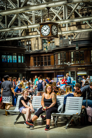 Glasgow Central, public concourse at Glasgow Central Station in Glasgow, UKのeditorial素材