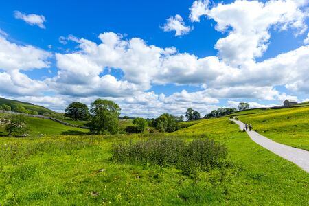 Malham Cove Yorkshire Dales National Park Tourist Attraction, England, UKの写真素材