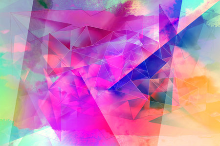 Bright abstract triangles blue background.の写真素材