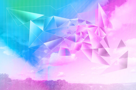 Beautiful, modern, polygonal, triangles brght artistic background