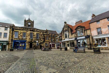 16, 07, 2019, Alnwick in Northumberland, England,  UK , the Old Market Placeのeditorial素材