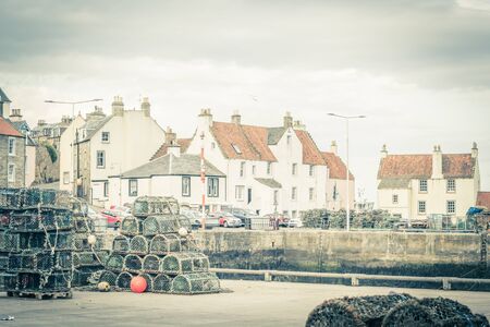 Vintage style photo of the Harbour, Arbroath in Scotland, UKの写真素材