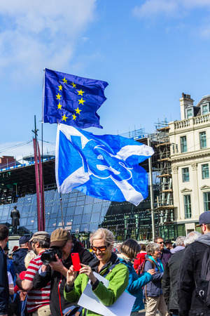 Glasgow, Scotland, August, 31, 2019. 'Stop the coup': Protests in Glasgow, George Squareのeditorial素材