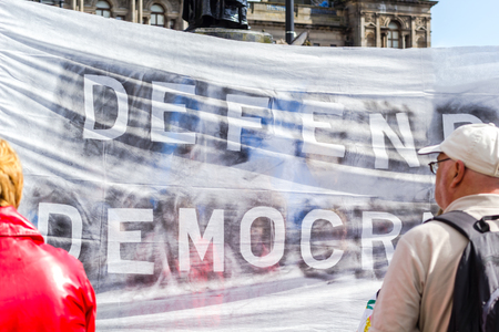 Glasgow, Scotland, August, 31, 2019. 'Stop the coup': Protests in Glasgow, George Squareのeditorial素材