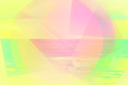 Minimal, colorful, pastel abstract, geometric backgroundの写真素材