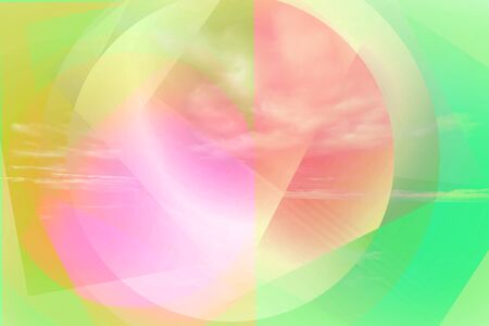 Minimal, colorful, pastel abstract, geometric backgroundの写真素材