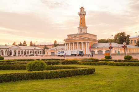 KOSTROMA, RUSSIA Susaninskaya square near building of fire tower, Kostroma, Golden ring of Russiaのeditorial素材