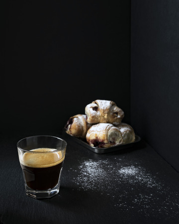 bakels, powdered sugar scattered on the tableの写真素材