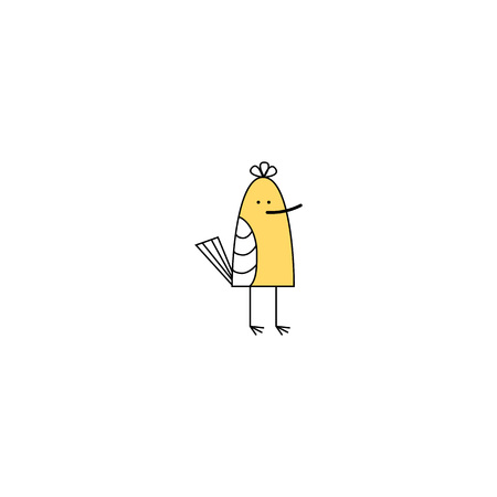 Vector illustration. small baby bird. yellow sandpiper.のイラスト素材