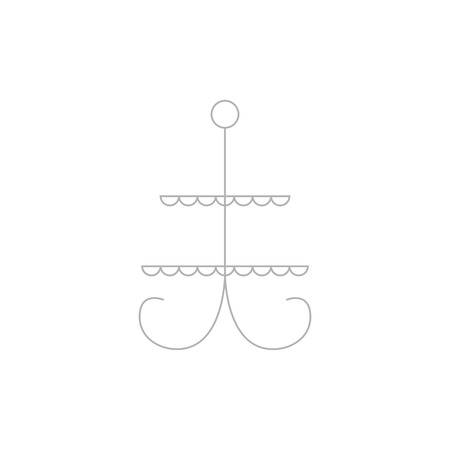 Vector illustration. cake stand on white background. Dish for cakes material design object.のイラスト素材