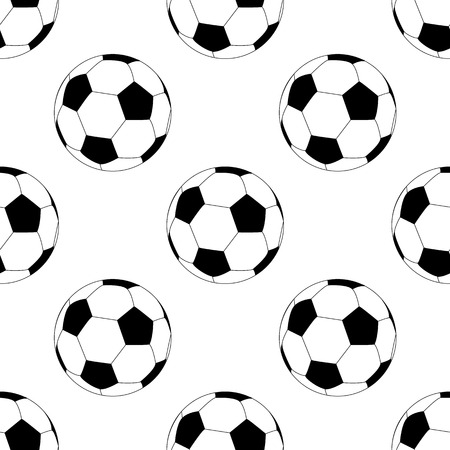 Football vector icon, soccerball. Vector illustration isolated in white background. Seamless pattern.のイラスト素材