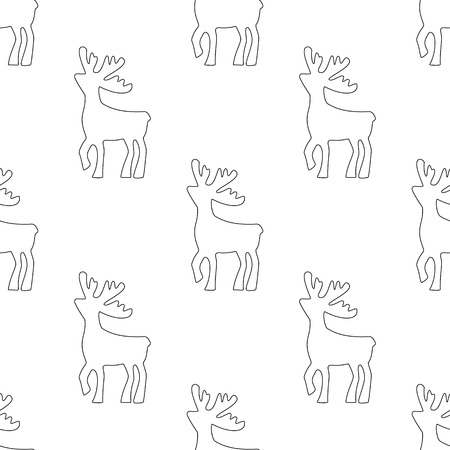 deer vector illustration. Deer silhouette icon isolated on white background.の写真素材