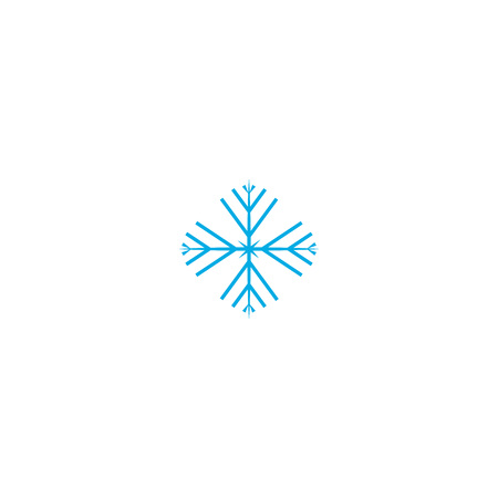 Vector illustration. Snowflake Icon. Blue Snowflake isolated on white background.のイラスト素材