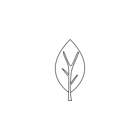 Vector illustration. line aspen tree isolated on white background. Aspen icon.のイラスト素材