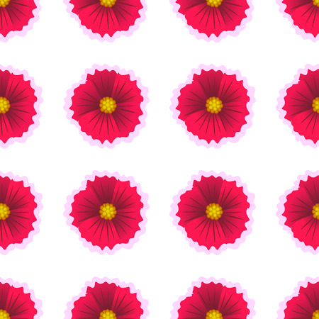 Beautiful flower isolated on white background. Vector illustration. Seamless flower pattern.のイラスト素材