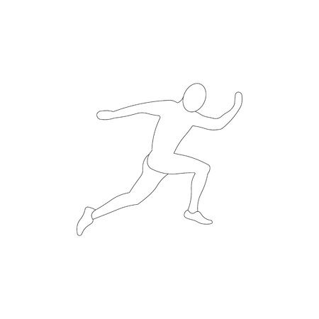 male runner silhouette vector on white background. Healthy sport concept. Line style.のイラスト素材
