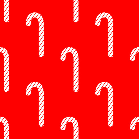 sweet isolated on red background. Christmas lollipop. Vector illustration. Seemless lollipop pattern.のイラスト素材